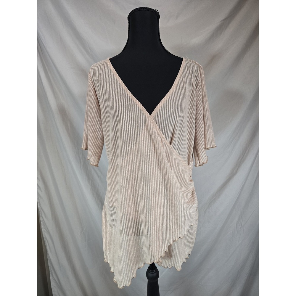 Style Tree Champagne Sparkle Blouse 3X Pretty Dancing Shirt